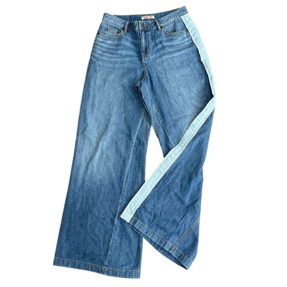 Johnny Was Blanket Stitch Wide Leg Jeans Relaxed Fit Denim Blue Size 28 - Picture 9 of 9